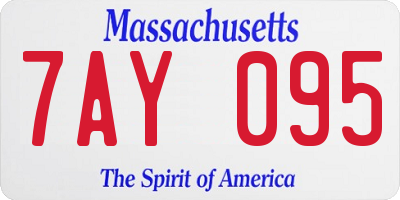 MA license plate 7AY095