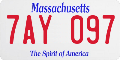 MA license plate 7AY097