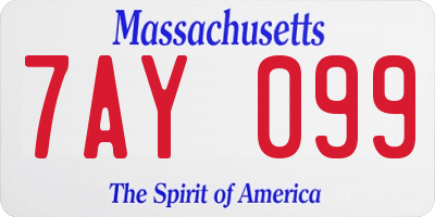 MA license plate 7AY099