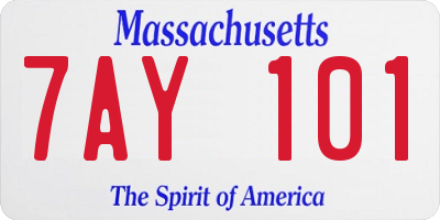 MA license plate 7AY101