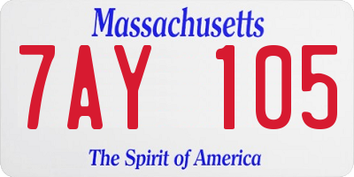 MA license plate 7AY105
