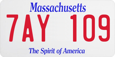 MA license plate 7AY109