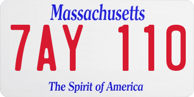 MA license plate 7AY110