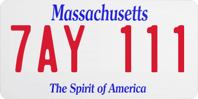 MA license plate 7AY111