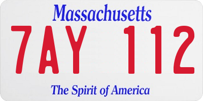 MA license plate 7AY112