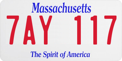 MA license plate 7AY117