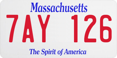 MA license plate 7AY126