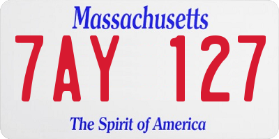 MA license plate 7AY127