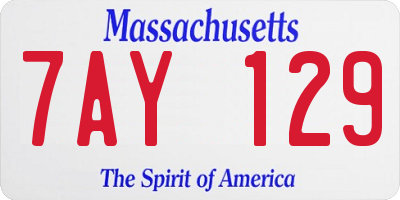MA license plate 7AY129