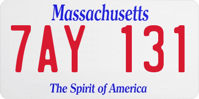 MA license plate 7AY131