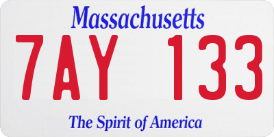 MA license plate 7AY133