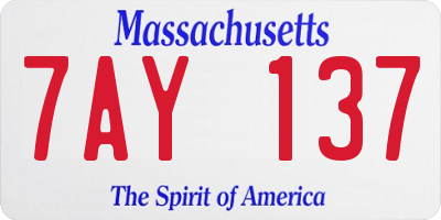 MA license plate 7AY137