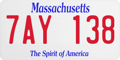 MA license plate 7AY138