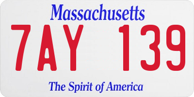 MA license plate 7AY139