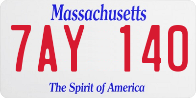 MA license plate 7AY140
