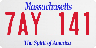 MA license plate 7AY141