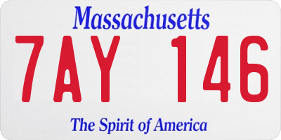 MA license plate 7AY146