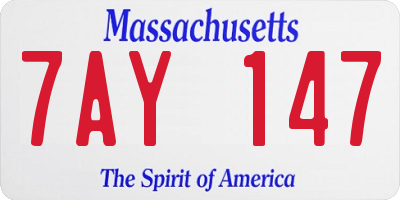 MA license plate 7AY147