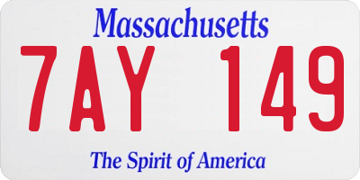 MA license plate 7AY149