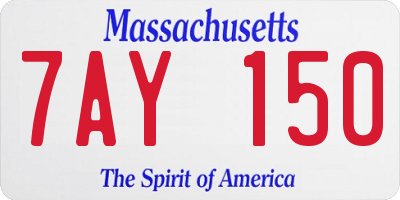 MA license plate 7AY150