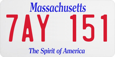 MA license plate 7AY151