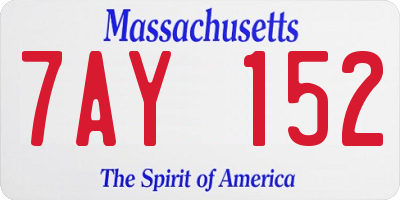 MA license plate 7AY152