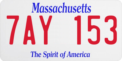 MA license plate 7AY153