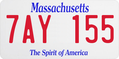 MA license plate 7AY155