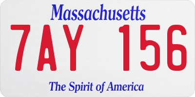 MA license plate 7AY156