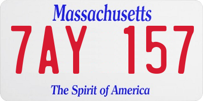 MA license plate 7AY157