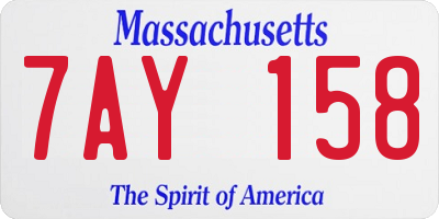 MA license plate 7AY158