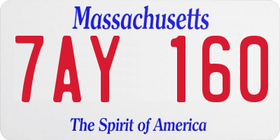 MA license plate 7AY160