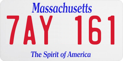 MA license plate 7AY161