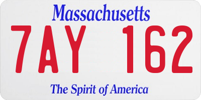 MA license plate 7AY162