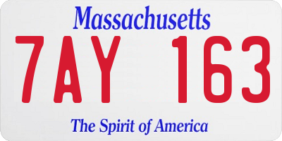 MA license plate 7AY163