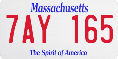 MA license plate 7AY165