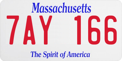 MA license plate 7AY166