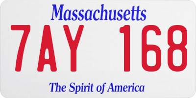 MA license plate 7AY168