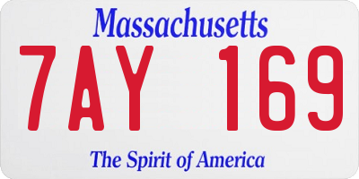 MA license plate 7AY169