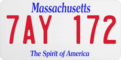 MA license plate 7AY172