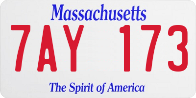 MA license plate 7AY173
