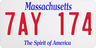 MA license plate 7AY174