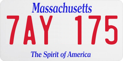 MA license plate 7AY175