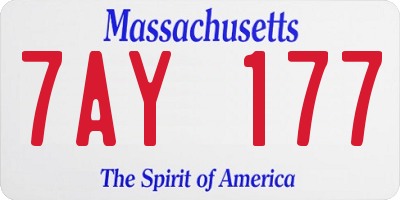 MA license plate 7AY177