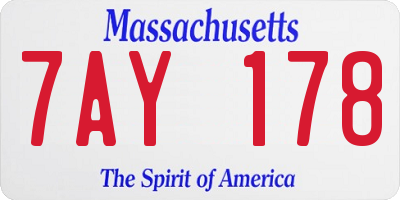 MA license plate 7AY178