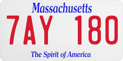 MA license plate 7AY180