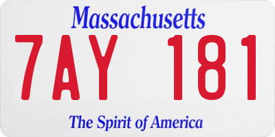 MA license plate 7AY181