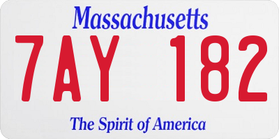 MA license plate 7AY182