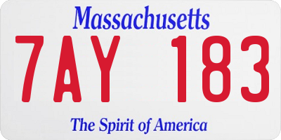 MA license plate 7AY183