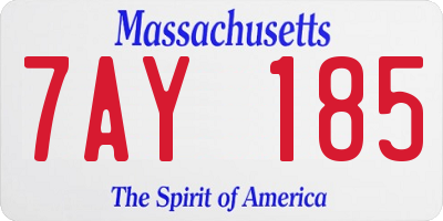 MA license plate 7AY185